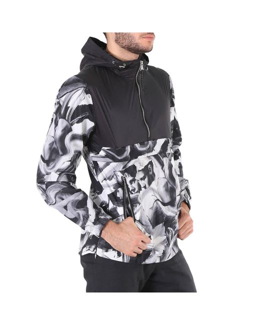 The Very Warm Black Hanover Printed Popover Jacket for men