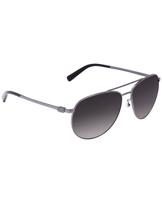 Ferragamo Gray Dark Gradient Pilot Sunglasses Sf157s 069 60