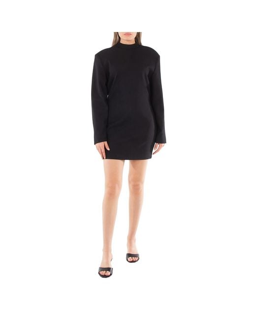 Anine Bing Black Adeline Virgin Wool Blend Mini Dress