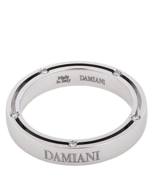 Damiani Metallic D.Side 18K Diamond Wedding Band, Size 49