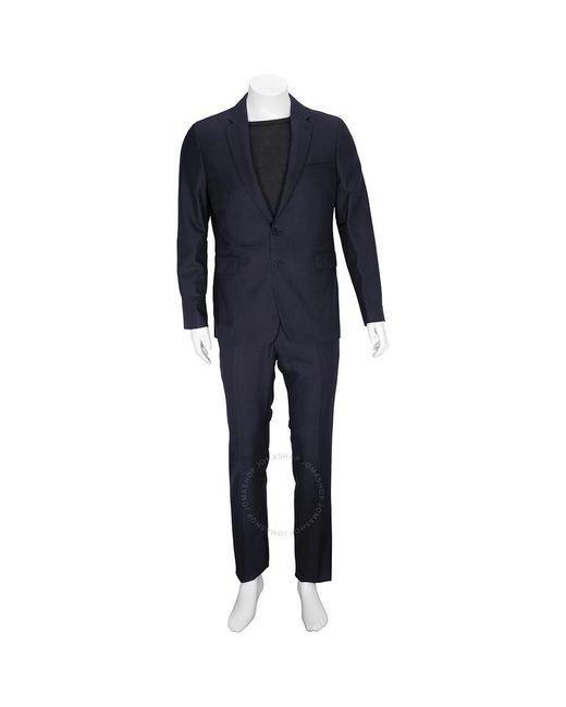 Burberry Blue Navy Birdseye Slim Fit Wool Suit for men