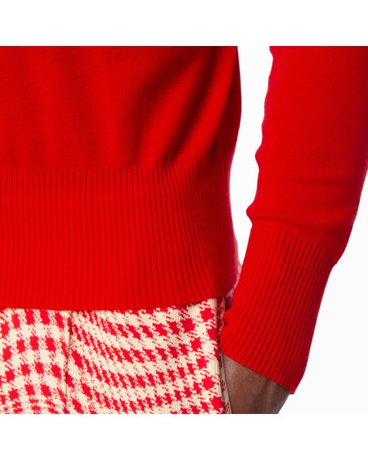 Burberry Red Wool Lightweight Sweater for men