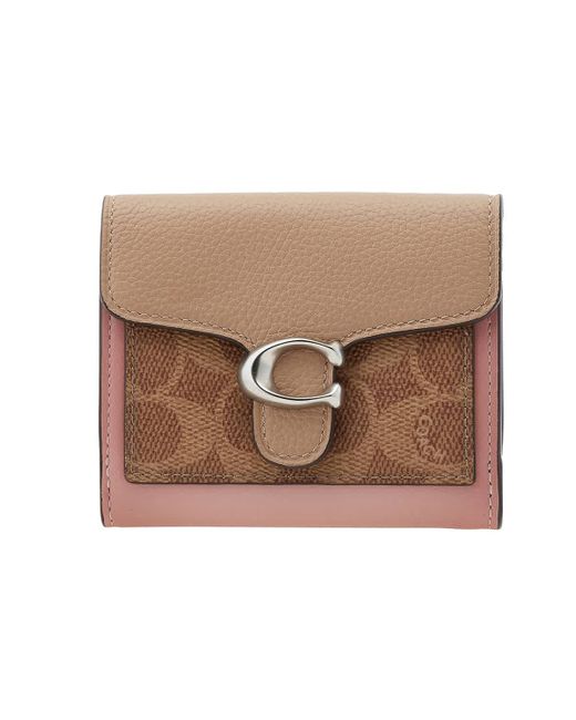 COACH Brown Tabby Colorblock Classic Logo Canvas Wallet