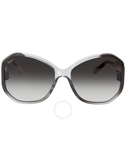 Ferragamo Gray Blue Butterfly Sunglasses