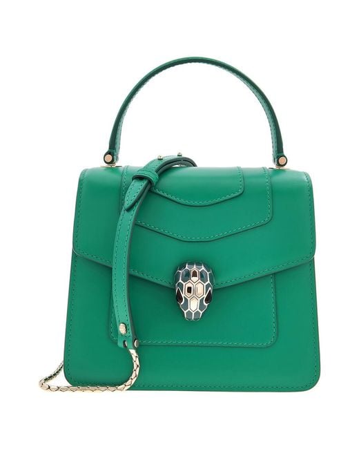 BVLGARI Green Serpenti Forever Top Handle Bag