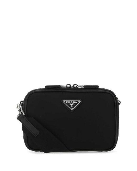 Prada Black Leather And Nylon Crossbody Bag for men