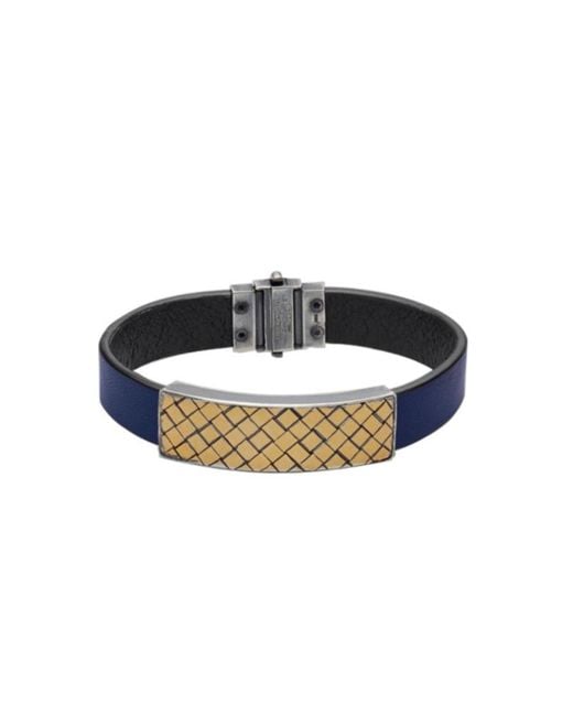 Bottega Veneta Blue Starry Leather Bracelet