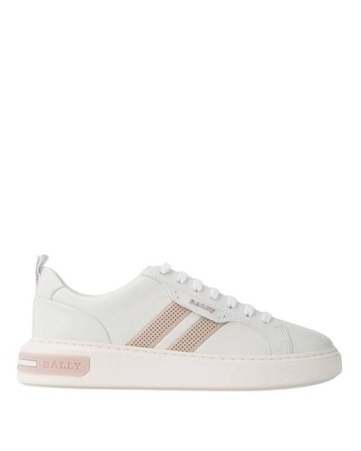 Bally White Maxim Leather Low-Top Sneakers, Brand Size 36 Us