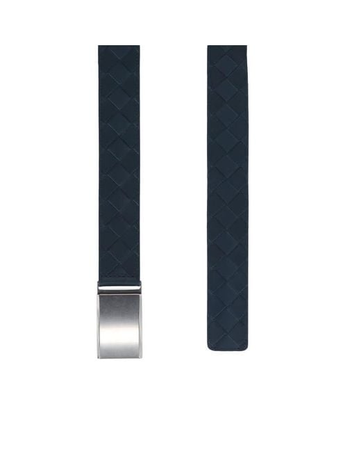 Bottega Veneta Blue Intrecciato Woven Belt for men