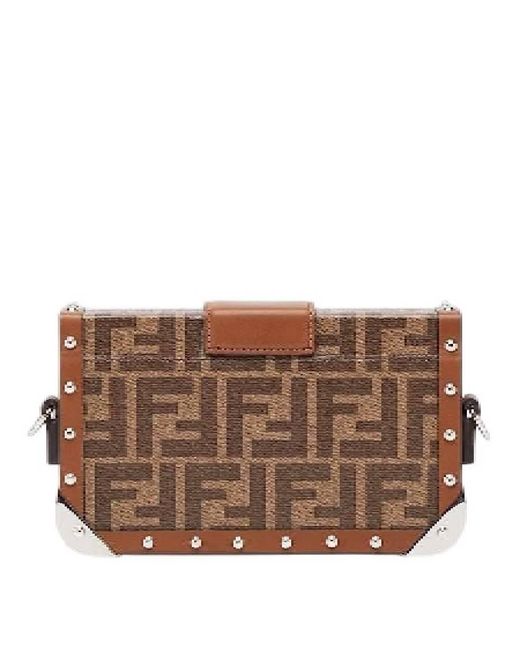 Fendi Brown Rigid Baguette Crossbody Bag for men