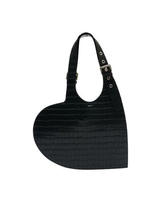 Coperni Black Croco Belt Heart Shoulder Bag for men