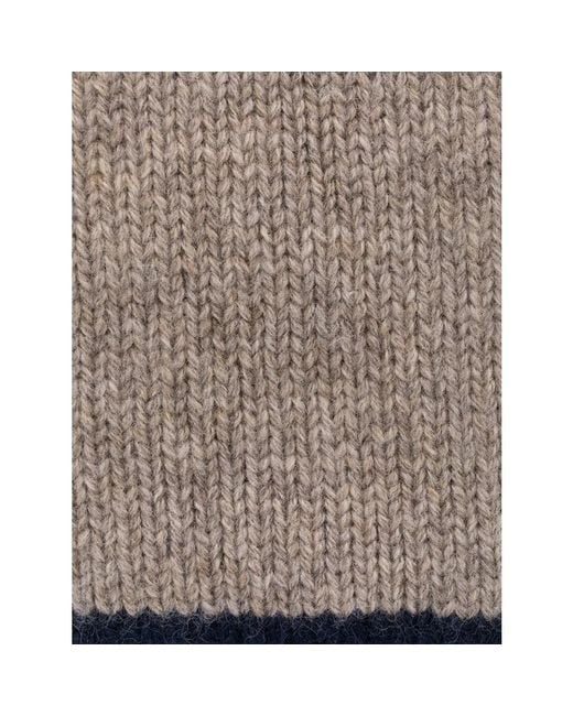 Brunello Cucinelli Natural Sand Knit Tie With Contrast Tip for men