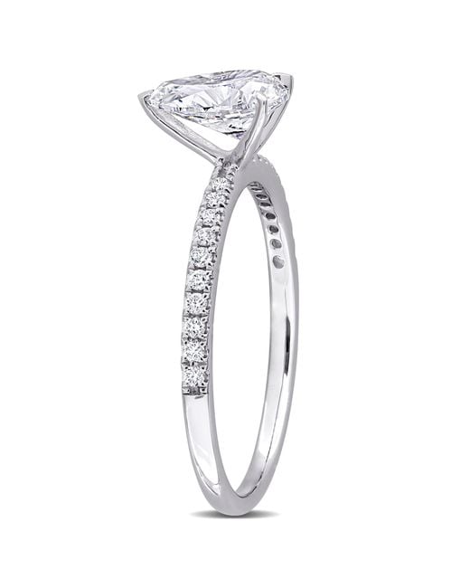 Created Forever White 1 1/6Ct Tdw Pear Shape Lab-Created Diamond Engagement Ring