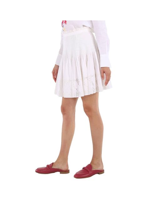 Chloé White Pleated Mini Skirt