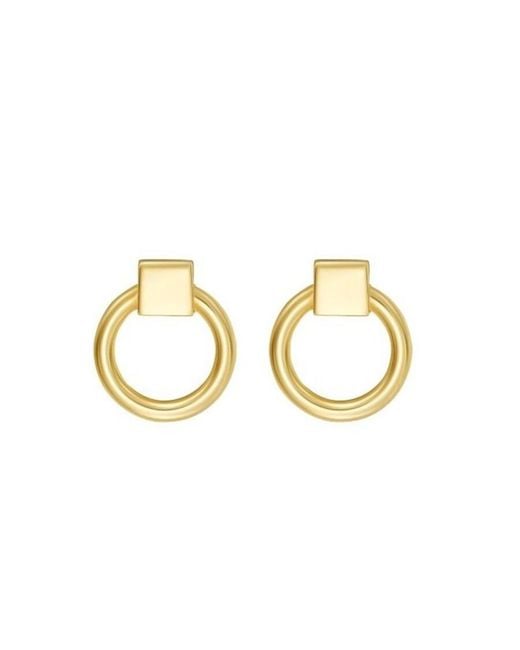 Tresorra Metallic 14K Open Circle Stud Earrings