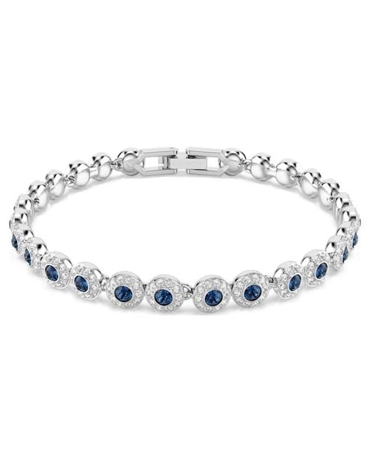 Swarovski Blue Una Angelic Rhodium Plated Tennis Bracelet
