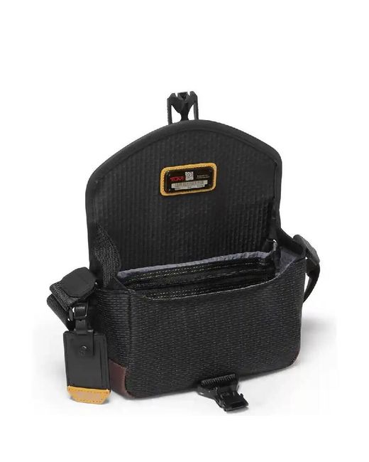 Tumi Black Alpha Bravo Canvas Compass Crossbody Bag for men