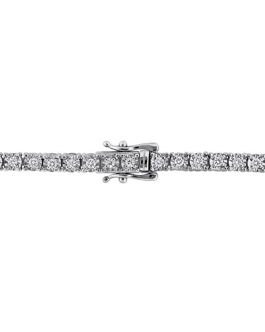 Created Forever Metallic 1Ct Tw Lab-Grown Diamond Tennis Bracelet