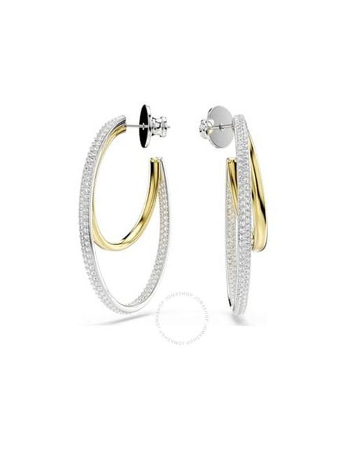 Swarovski Metallic Hyperbola Pierced Earrings Mixed Plating Clear