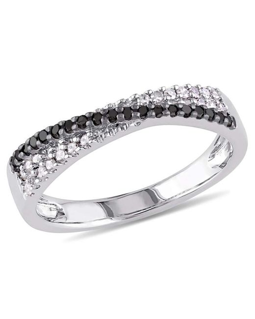 Amour Metallic 1/4 Ct Tw And Crossover Diamond Anniversary Band