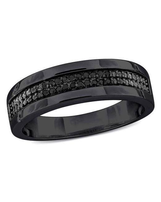 Amour Black 1/10Ct Tdw Diamond Double Row Ring for men