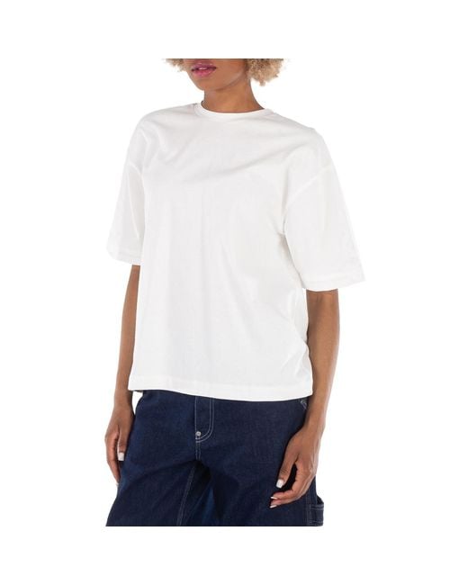 Burberry White Short-Sleeve Cotton T-Shirt