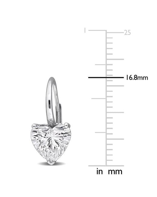 Created Forever Metallic 4Ct Tw Lab-Grown Diamond Heart Leverback Earrings