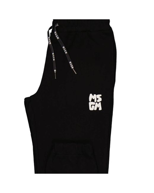 MSGM Blue Boys Logo Embroidered Track Pants