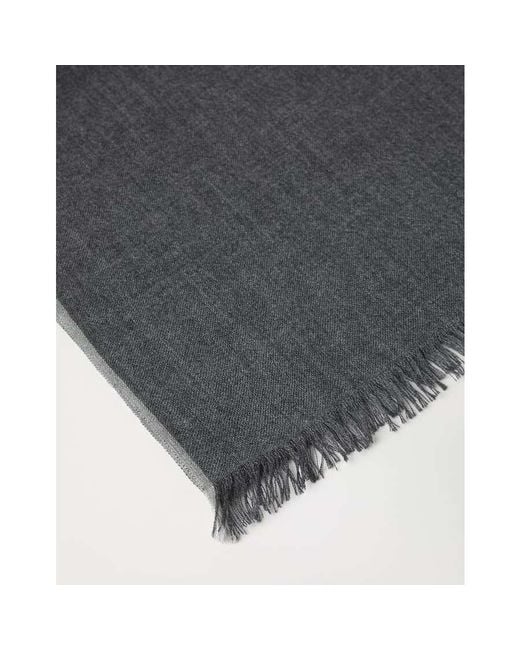 Brunello Cucinelli Gray Wool Silk Scarf for men