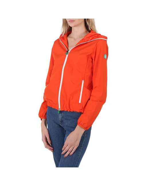 Save The Duck Orange Stella Hooded Rain Jacket