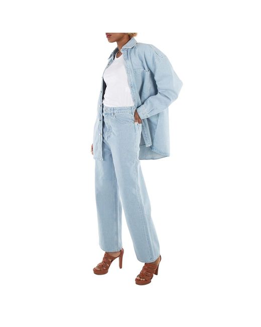 Nanushka Blue Sun Bleach Josine Wide-Leg Denim Jeans