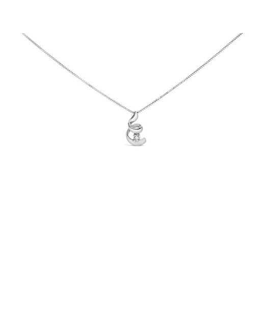 Haus of Brilliance White 10K 1/10 Cttw Diamond Solitaire Spiral 18" Pendant Necklace (I-J Color, I2-I3 Clarity)