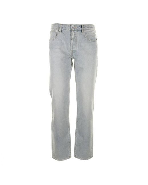 KENZO Gray Medium Stone Denim Slim Jeans for men