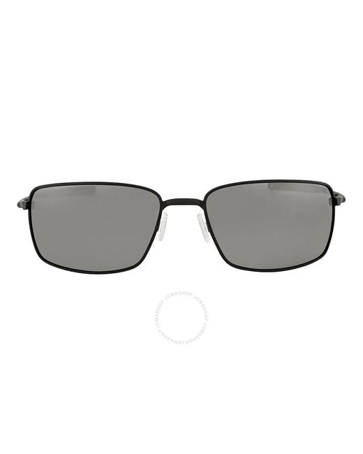 Oakley Gray Square Wire Polarized Iridium Rectangular Sunglasses Oo4075 407505 60 for men