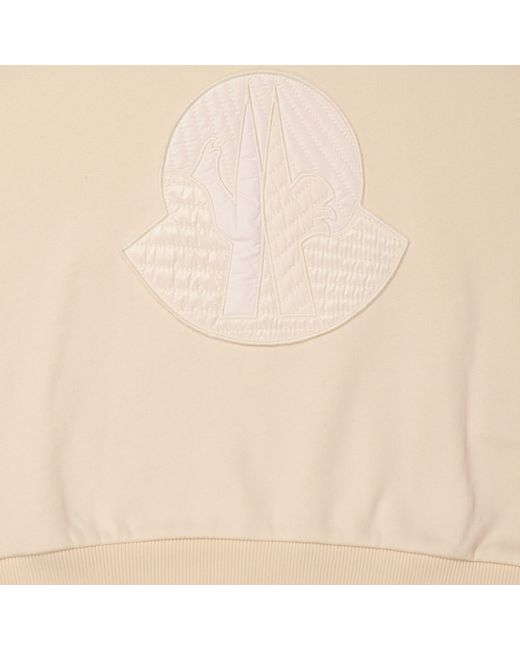 Moncler Natural Girls Long Sleeve Logo Patch Cotton Sweatshirt