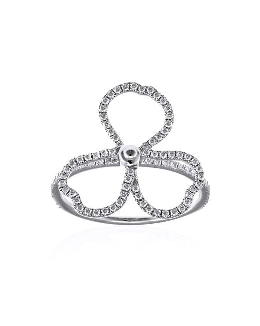 Tiffany & Co Metallic Co. Ladies Paper Flowers Diamond Open Flower Ring