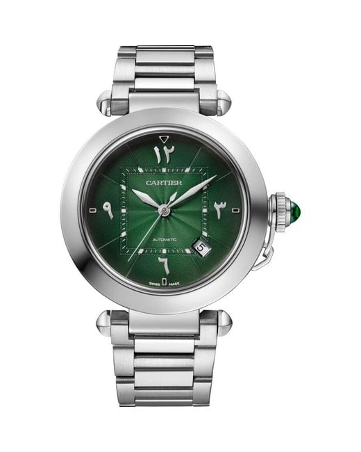 Cartier Pasha Automatic Green Dial Watch for men