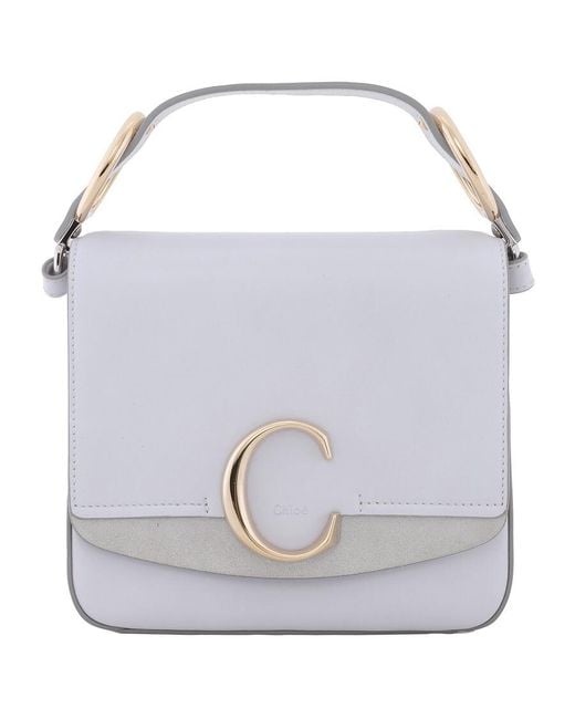 Chloé White C Small Square Shoulder Bag