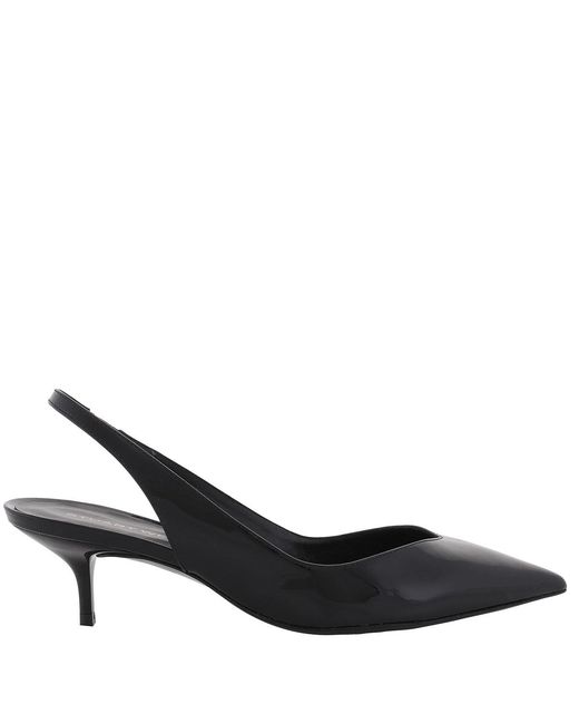 Stuart Weitzman Black Eva Patent Leather Slingback Pumps