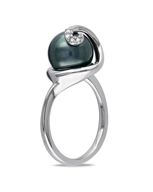 Amour Metallic 5 Mm Tahitian Pearl Swirl Ring