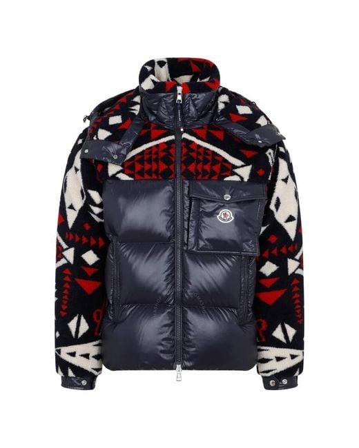 Moncler Blue Thymelee Printed Quilted Fleece Shell Jacket for men