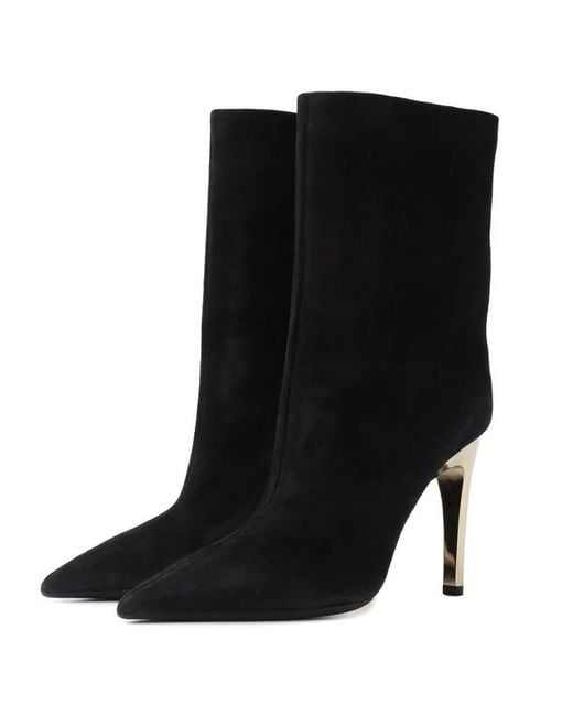 Jimmy Choo Black Cierra 100 Suede Ankle Boots, Brand Size 37.5 Us