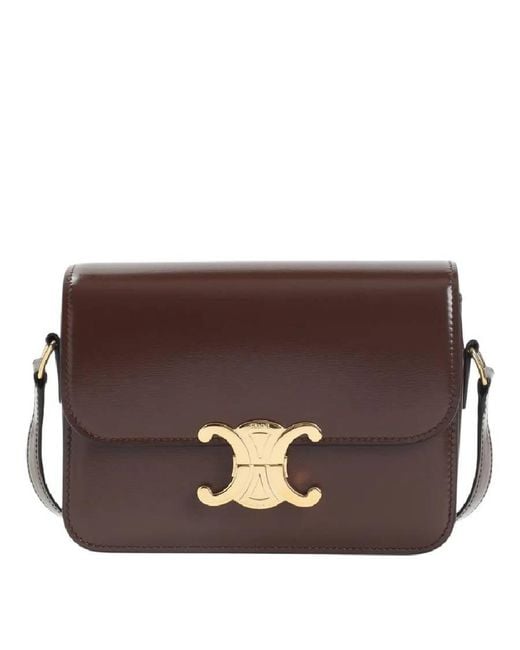 Céline Brown Calf Leather Triomphe Shoulder Bag
