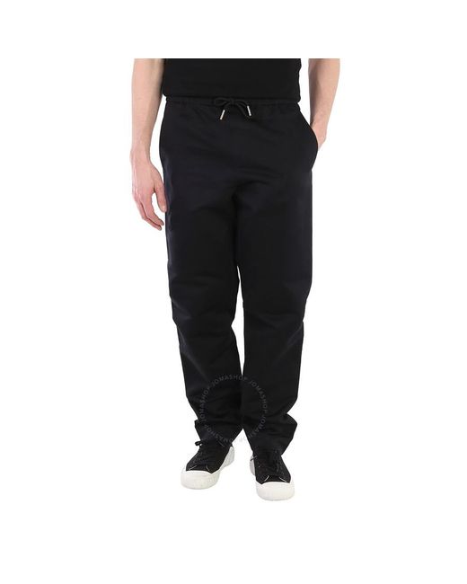 Burberry Black Linen-cotton Track Pants for men
