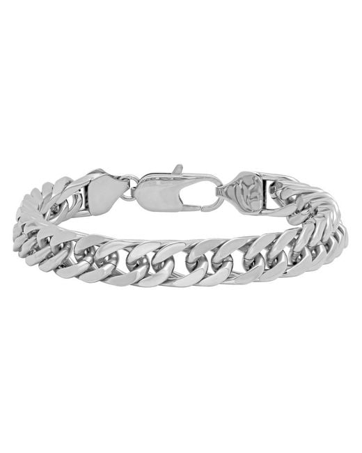 Robert Alton Metallic High Polish Curb Chain Stainless Steel Bracelet for men