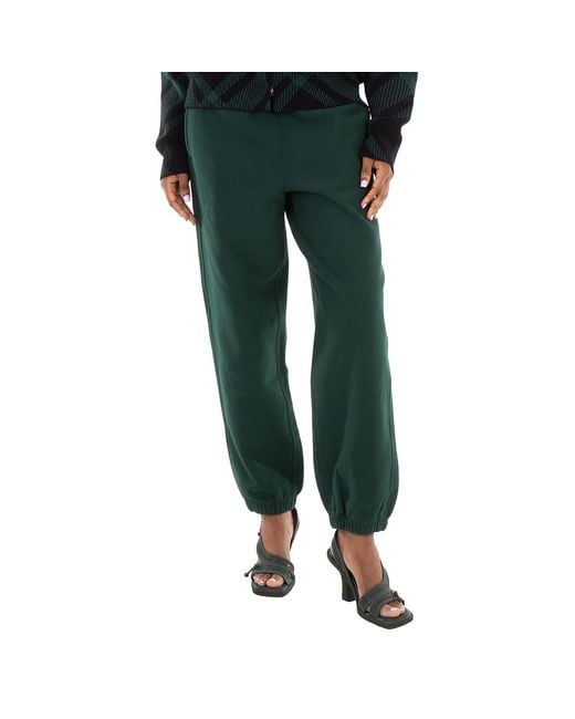 Burberry Green Logo Patch Sweatpants