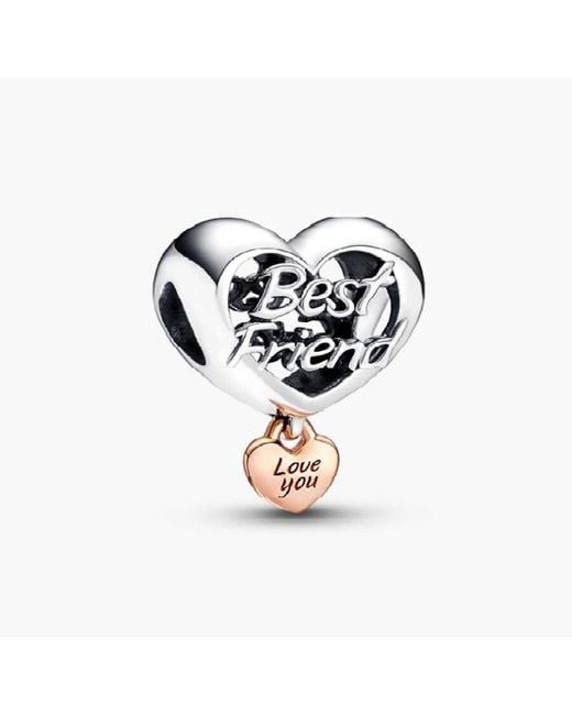 Pandora White Love You Family Heart Charm | Gold