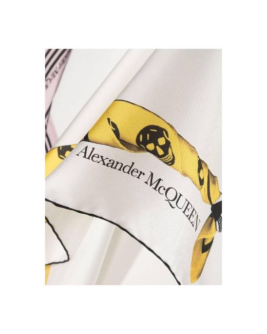 McQueen Multicolor Graphic-Print Silk Scarf