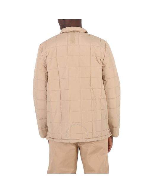 Rains Natural Sand Liner Water-repellent Quilted Shirt Jacket, Size