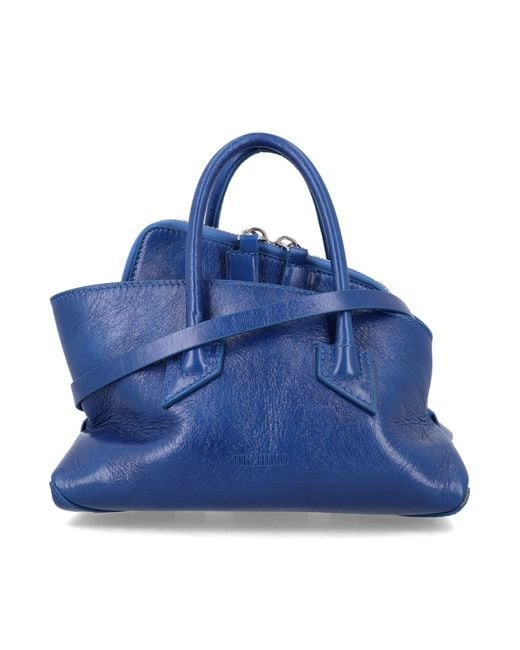 The Attico Blue Leather Top Handle "La Passeggiata Mini"